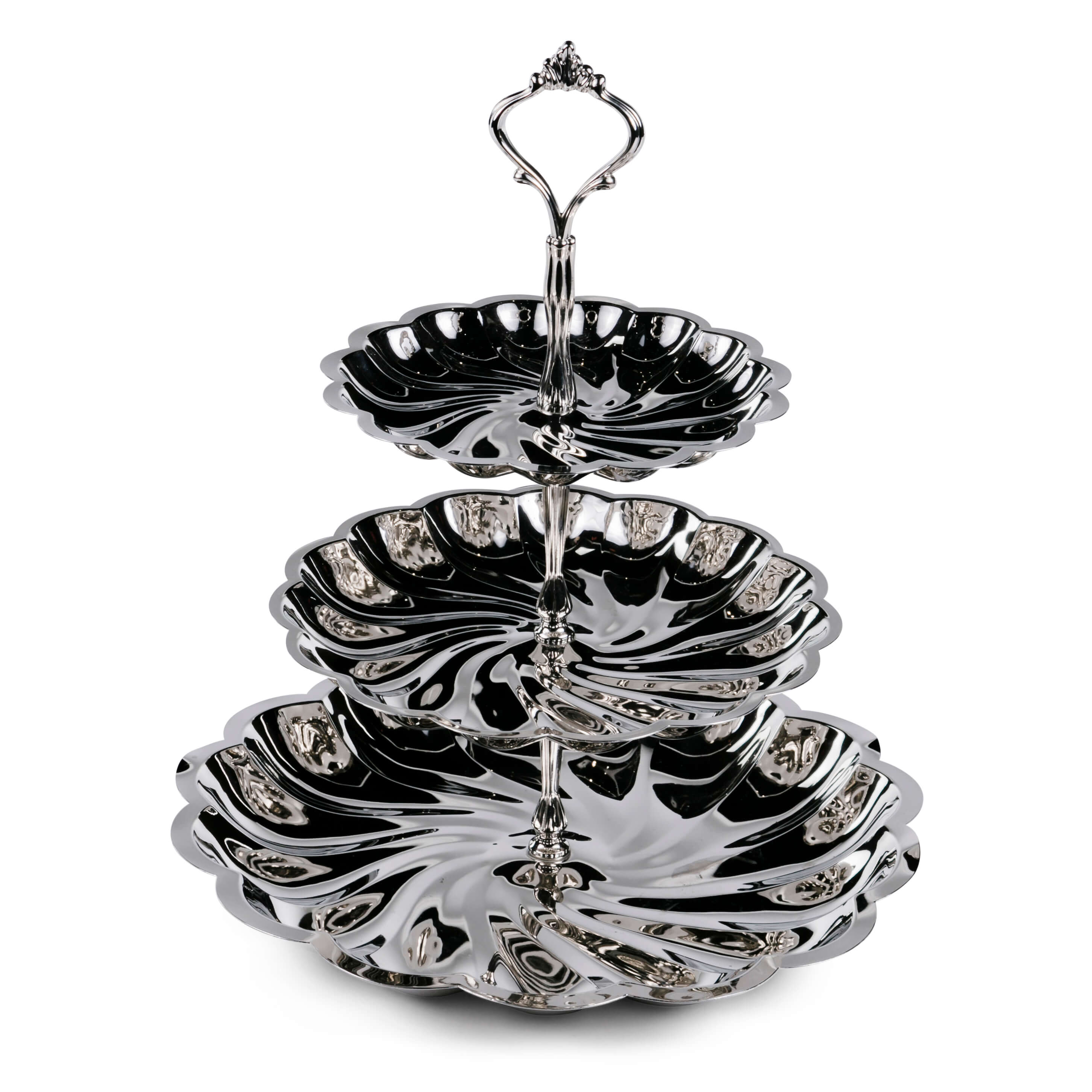 Silver Scalloped Tier Server