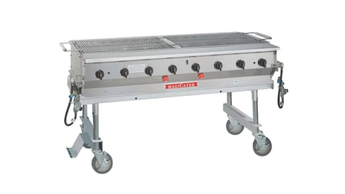 Grill w/Wheels - 2' x 5' Propane Stainless Steel