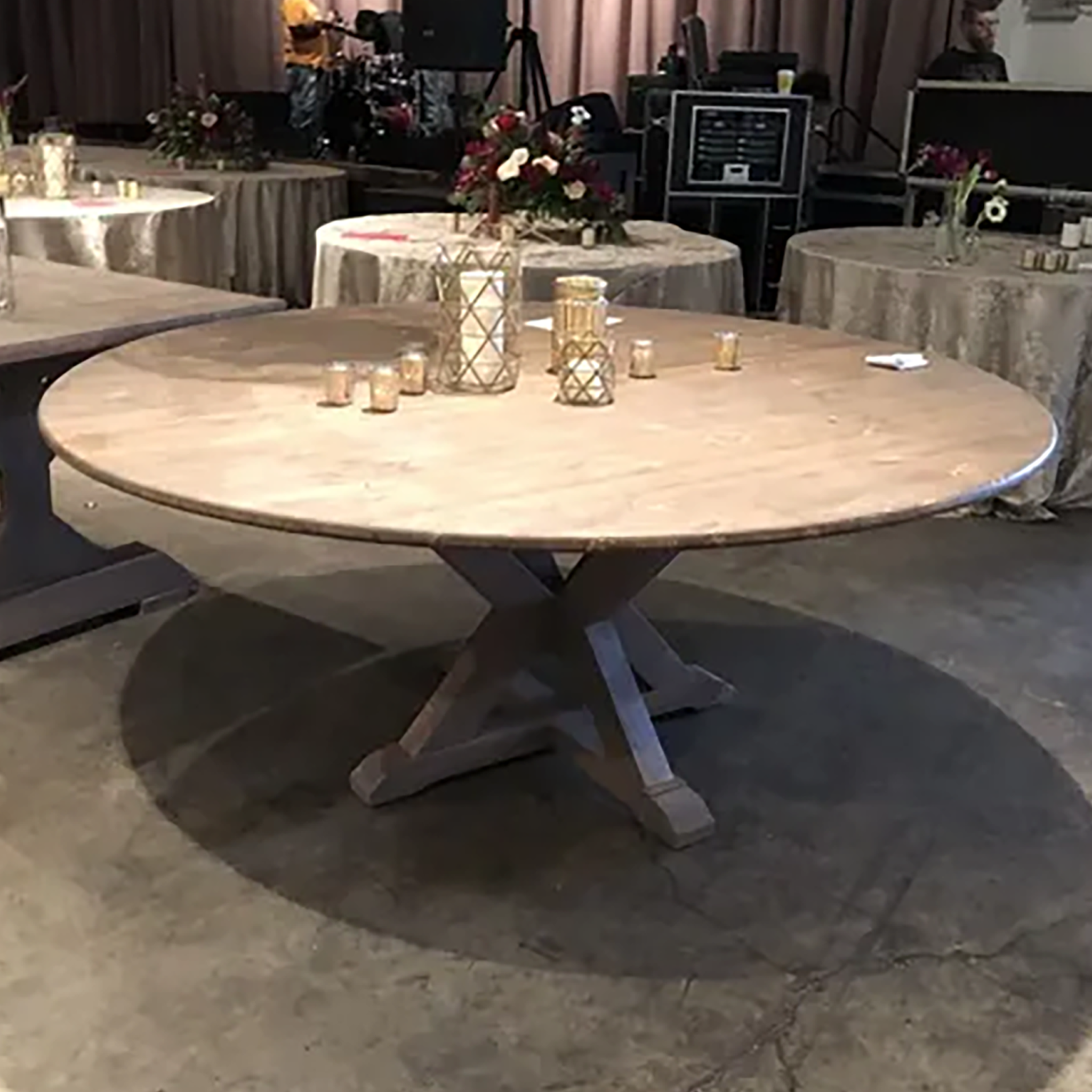 Greywash 72" Round Dining Table