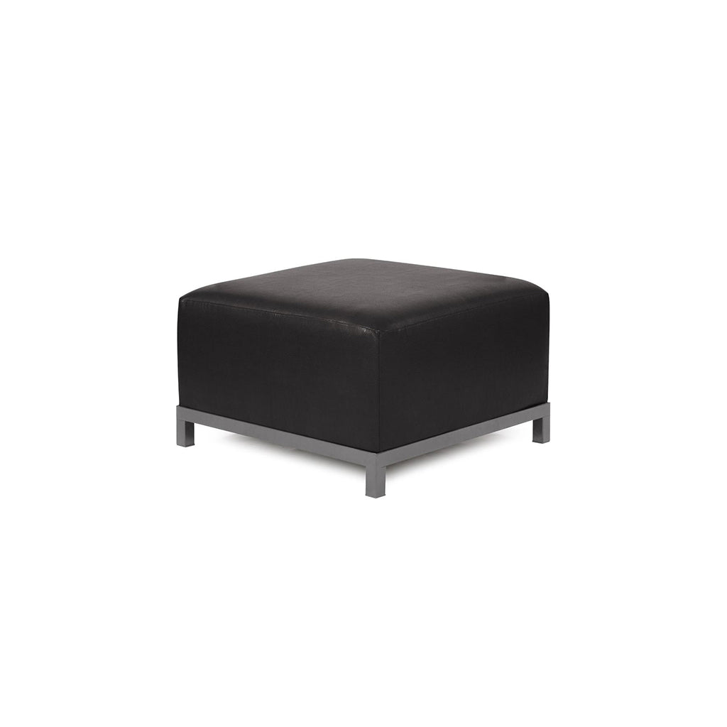 Axis Black Ottoman w/ Titanium Frame