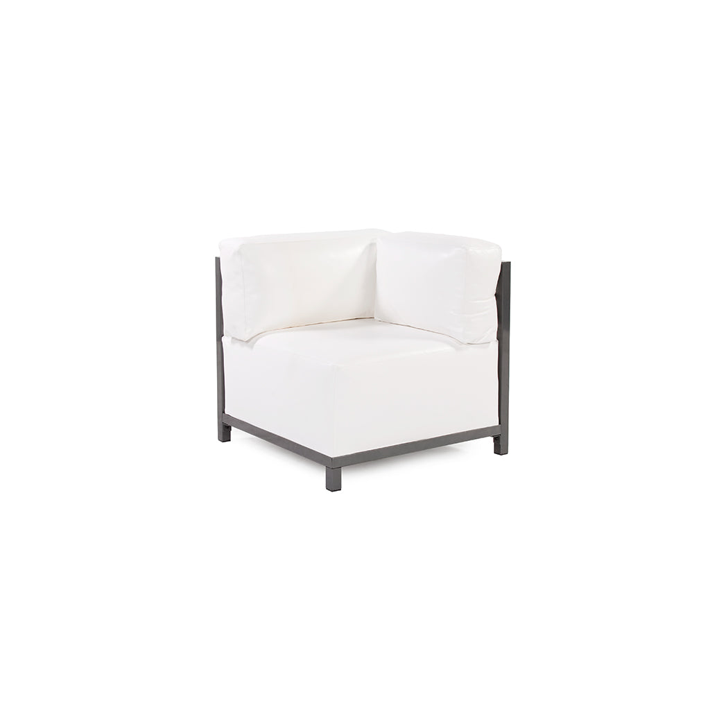 Axis White Corner Chair w/ Titanium Frame
