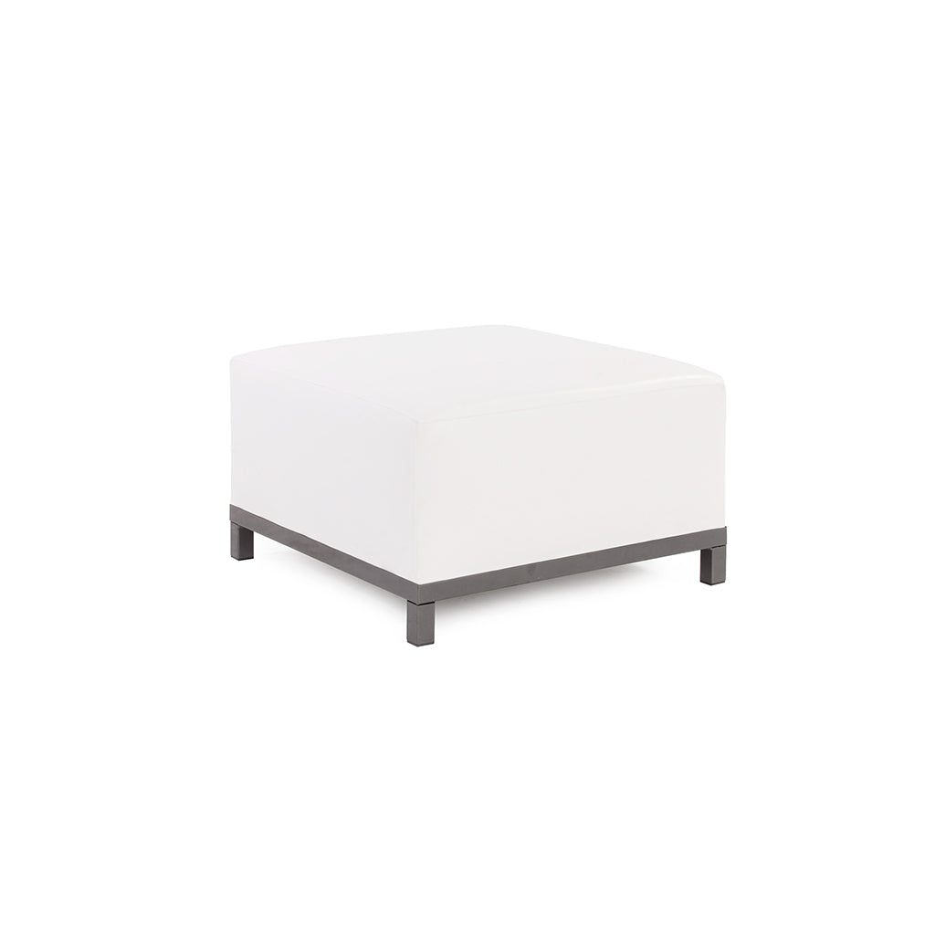 Axis White Ottoman w/ Titanium Frame