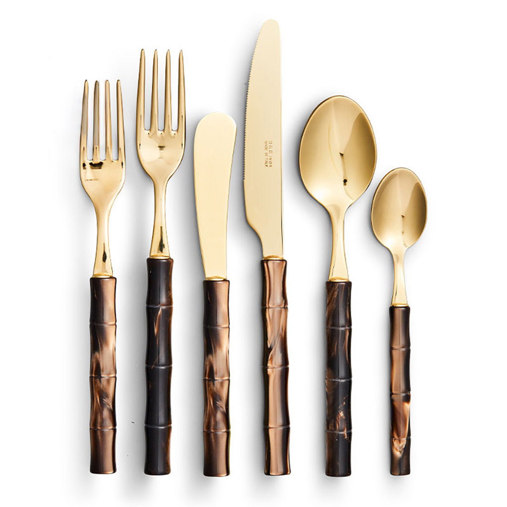 Bamboo Tigers Eye Gold Flatware