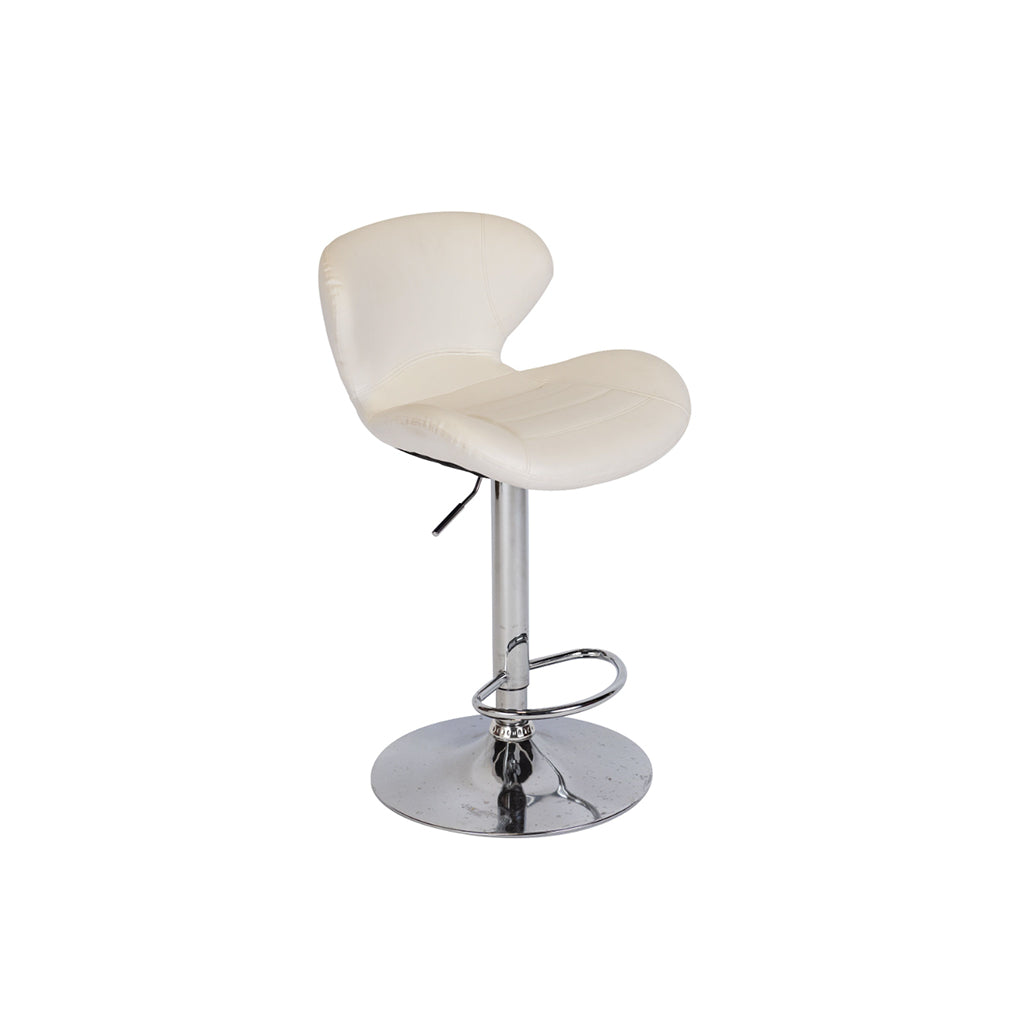 Bianca White Leather Bar Stool