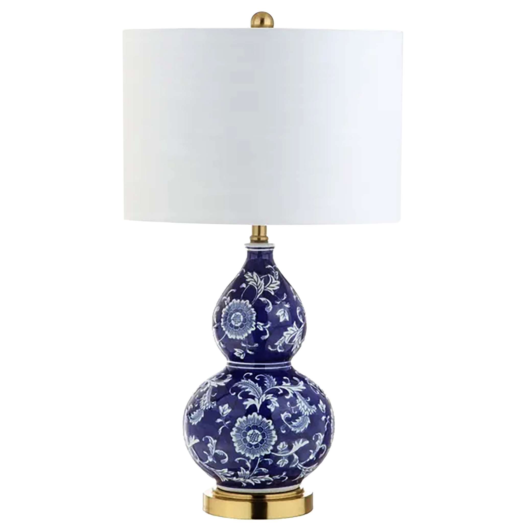 Blue Chinoiserie Lamp, 27"