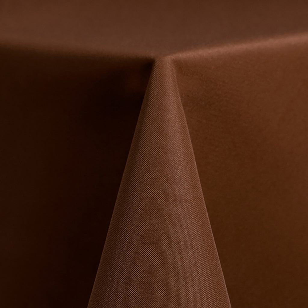 Brown Solid Polyester Linen