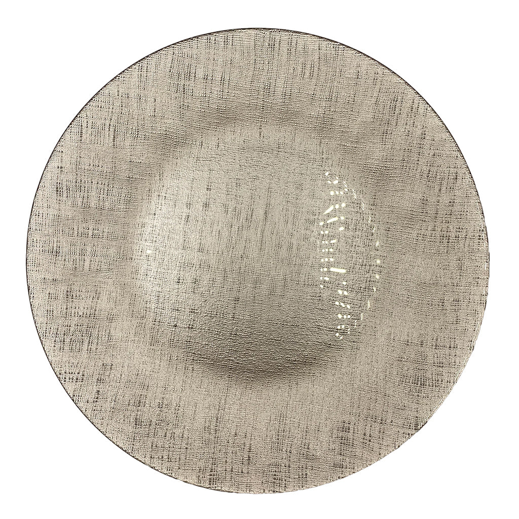 Champagne Linen Glass Charger