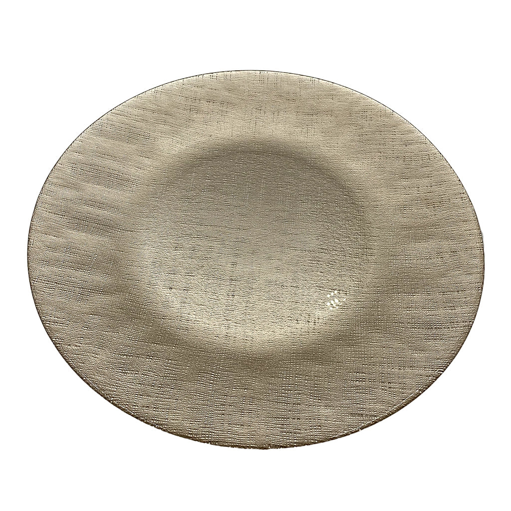 Champagne Linen Glass Charger