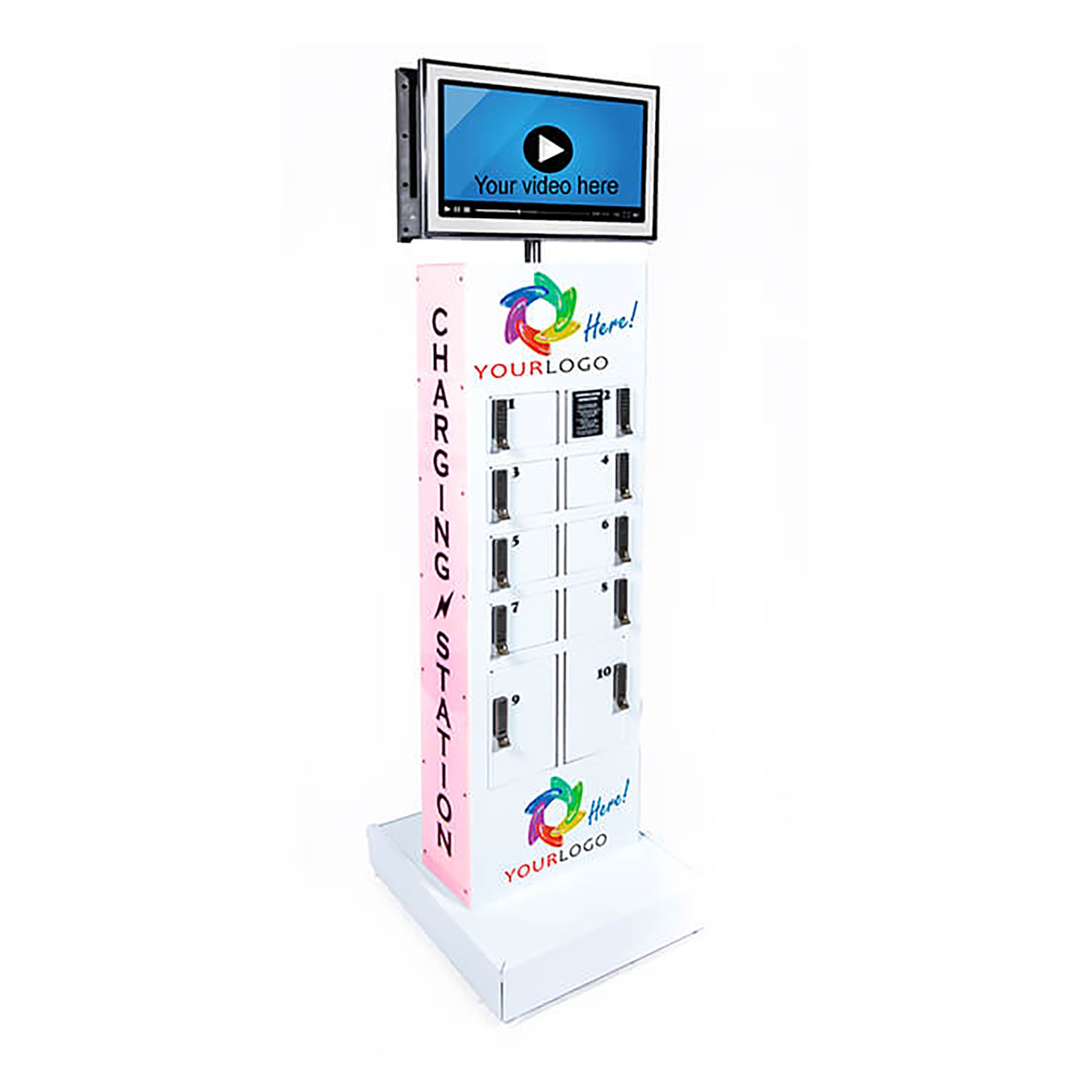 Charging Locker Tower with Display Monitor