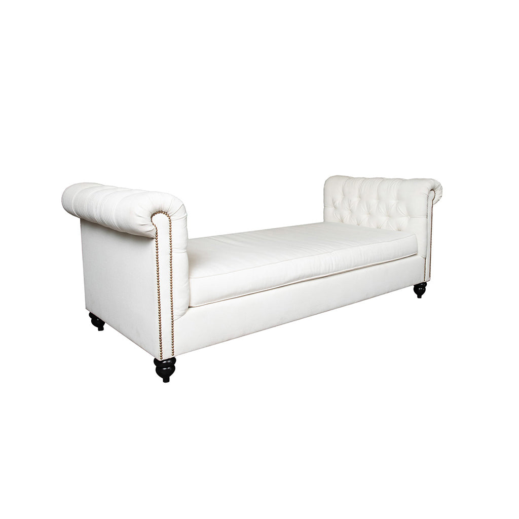Chesterfield Cream Linen Tufted Daybed