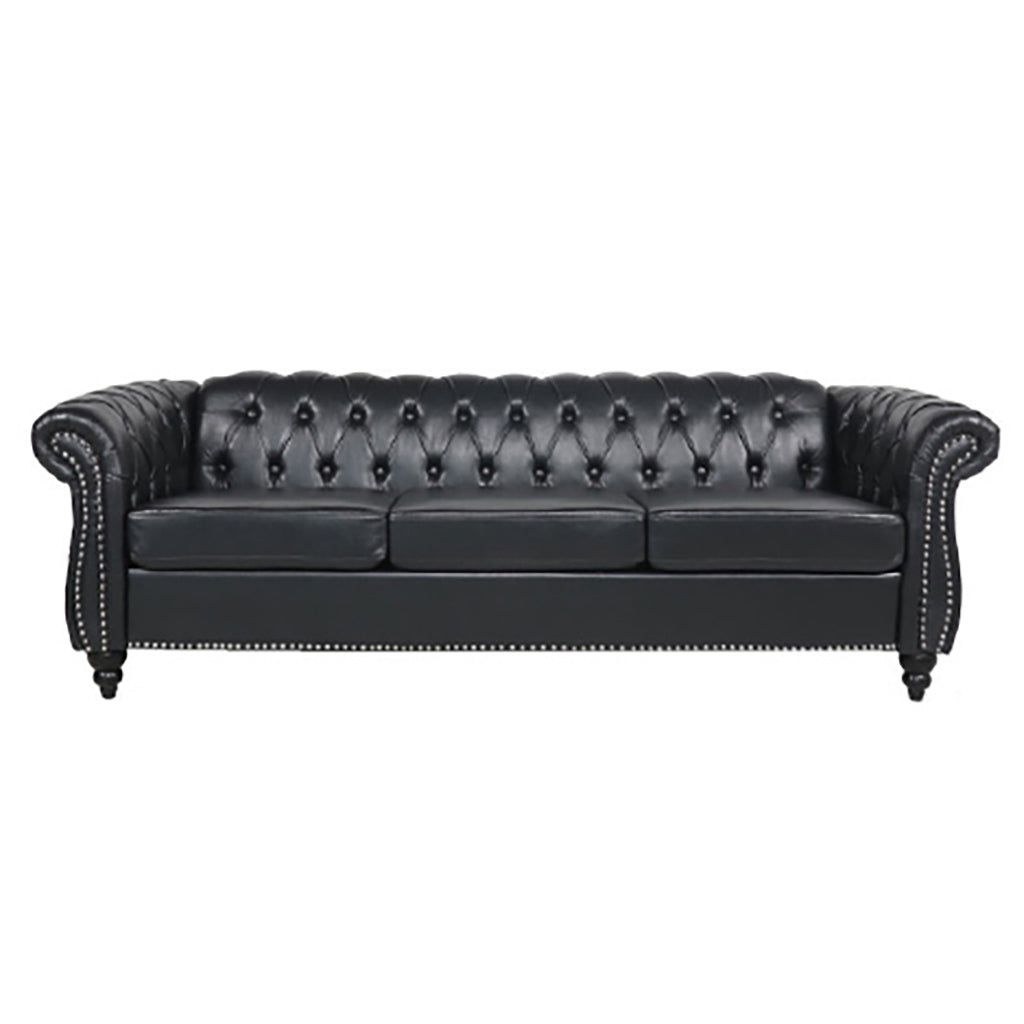 Chesterfield Black Faux Leather