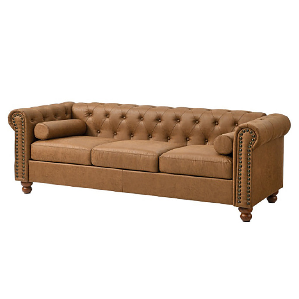Chesterfield Faux Suede Leather Sofa