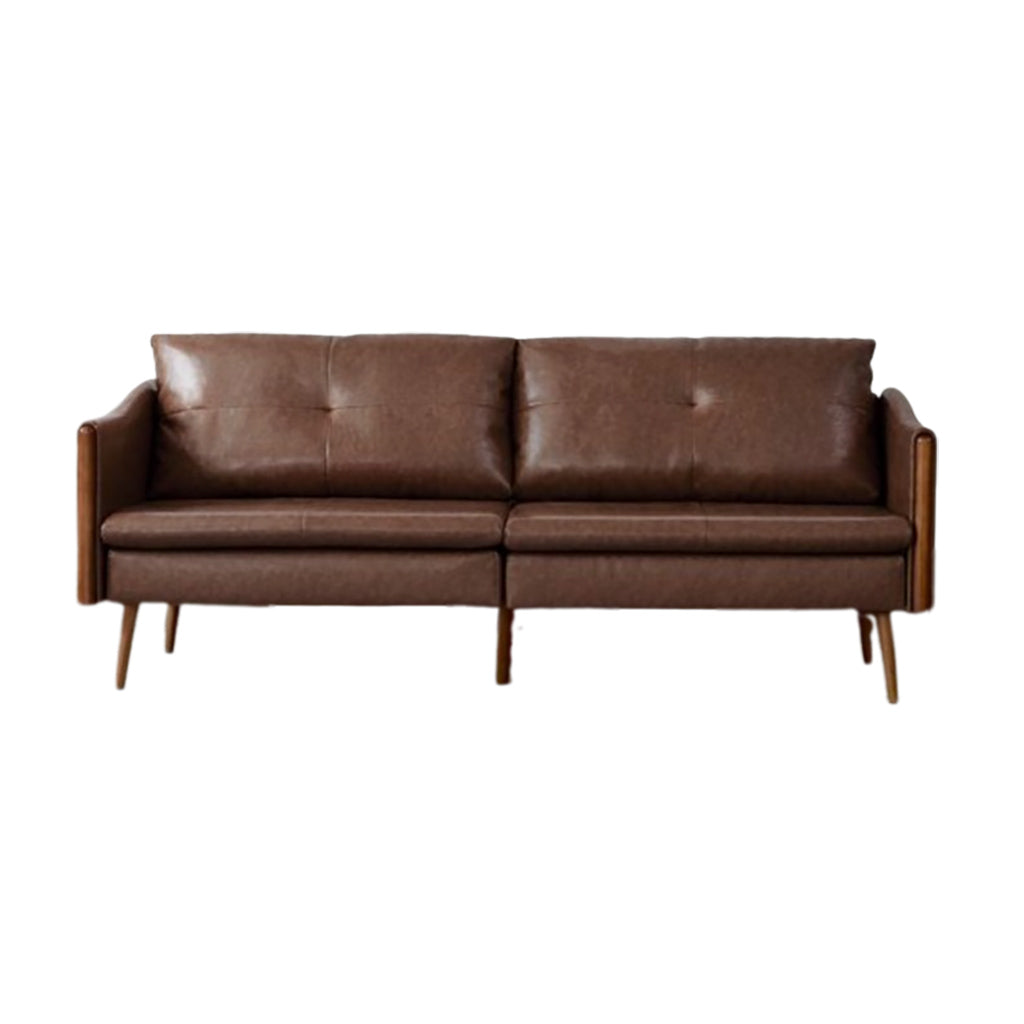 Dexter Faux Brown Leather Sofa
