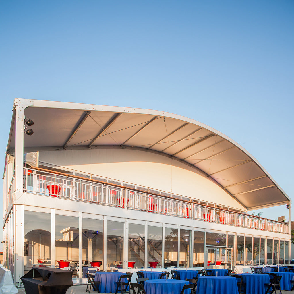 two story tent Double Decker Structure Tent | Event Rental