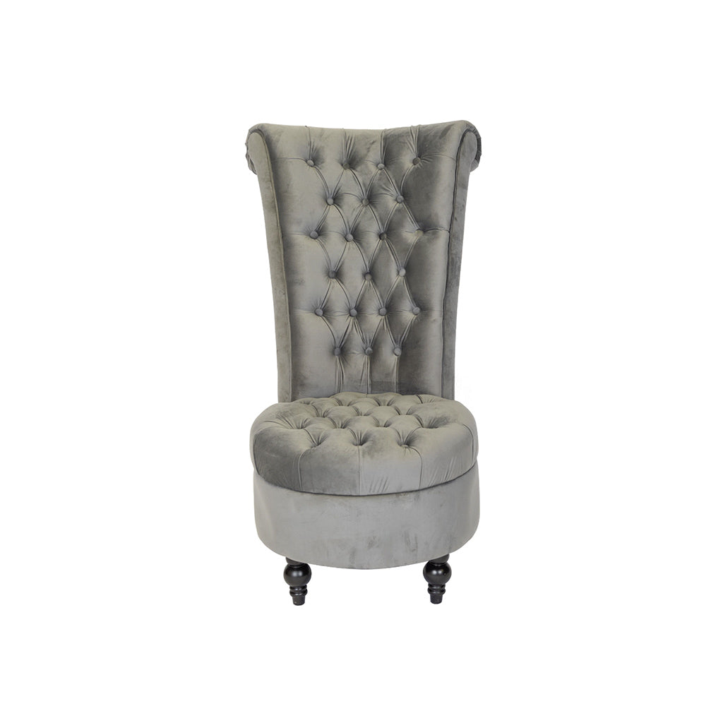 Duchess Grey Velvet High Back Chair