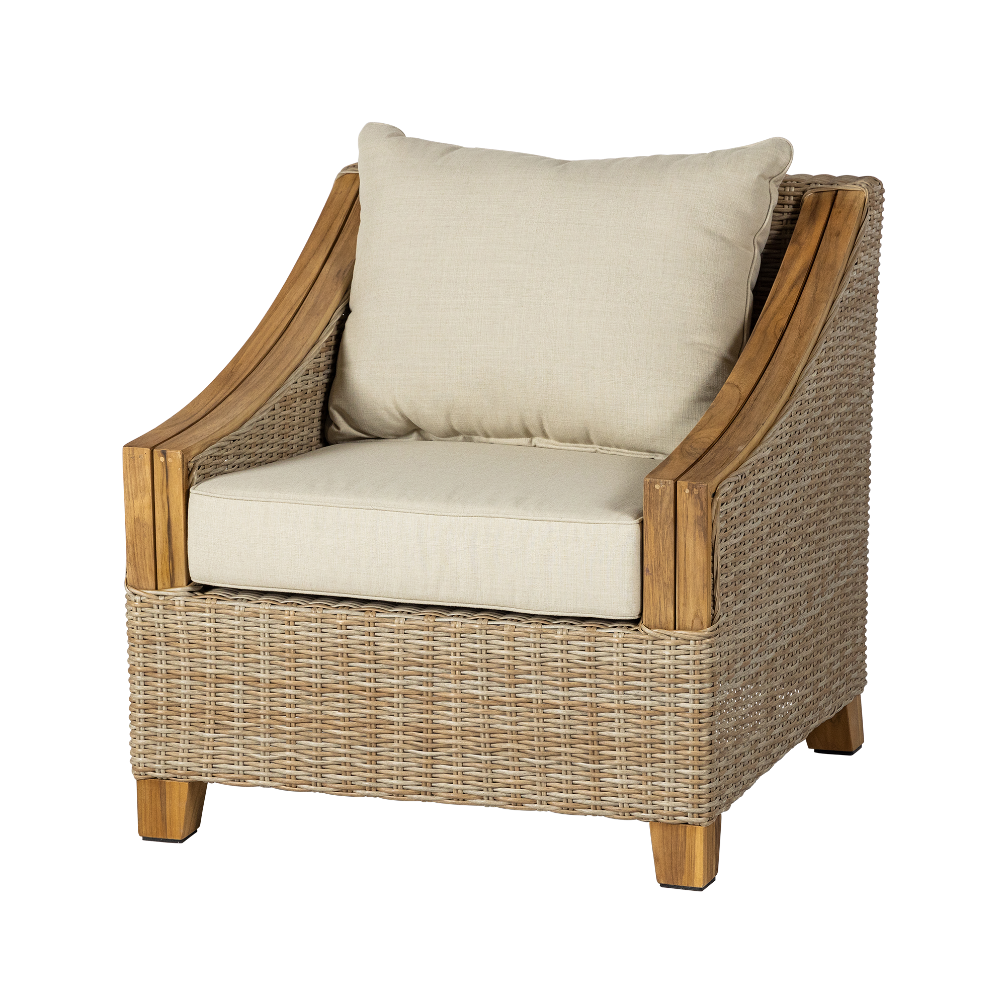 Newport Teak and Wicker Chair
