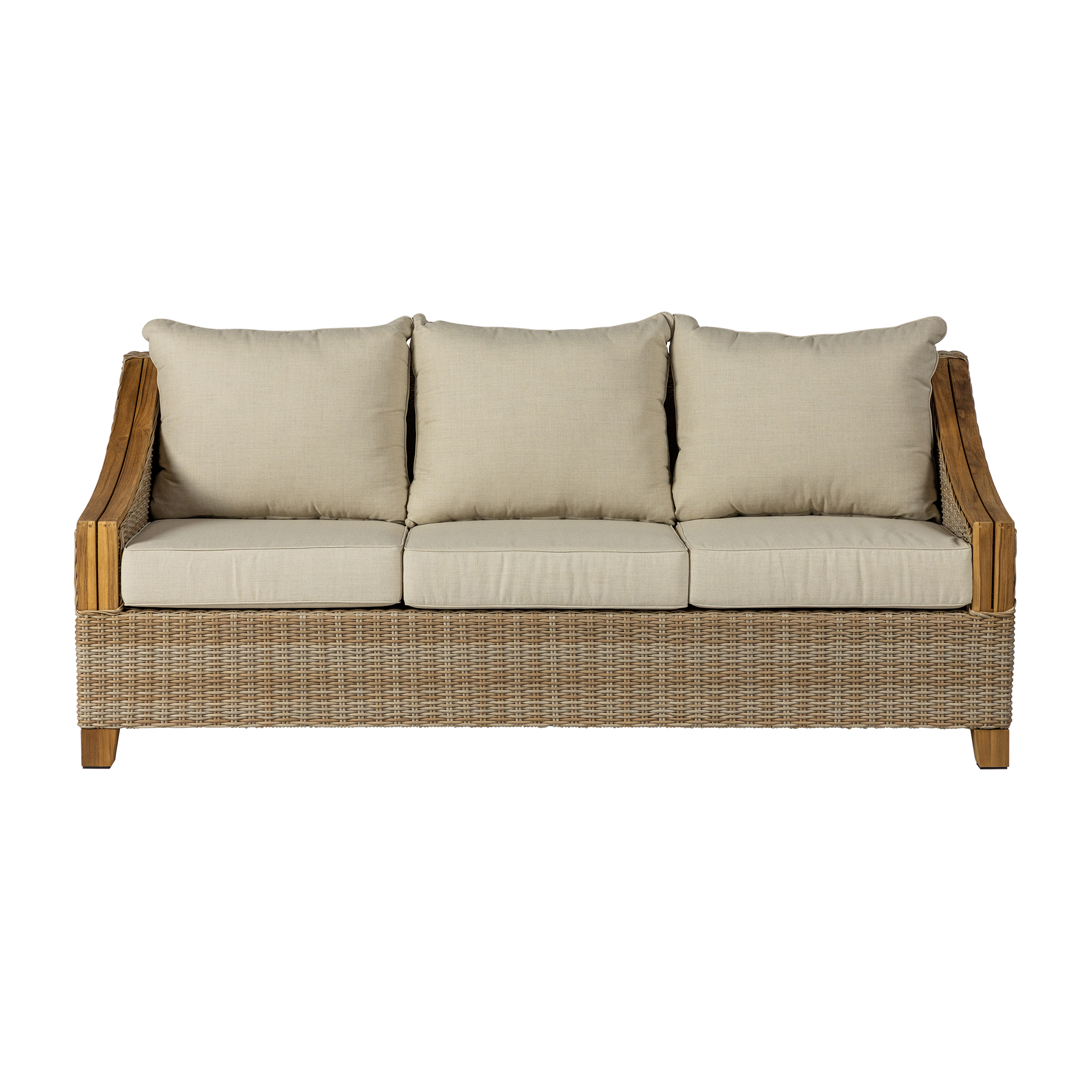 Newport Teak and Wicker Sofa