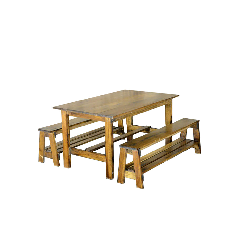 Farm Fruitwood Children's Banquet Table w/ Benches - 8'