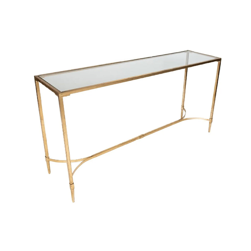Glass and Gold Console Sofa Table