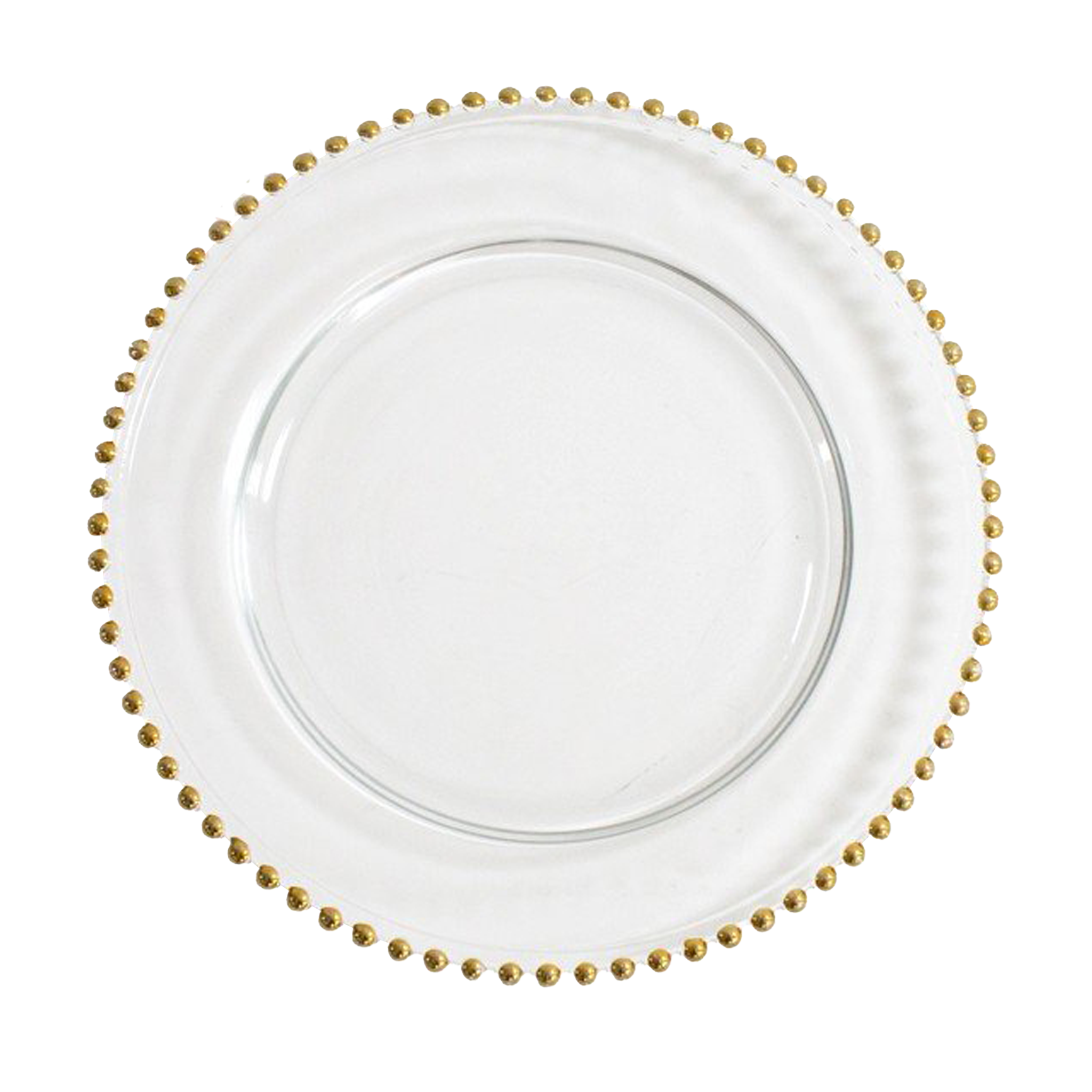 Gold Beaded Glass Charger