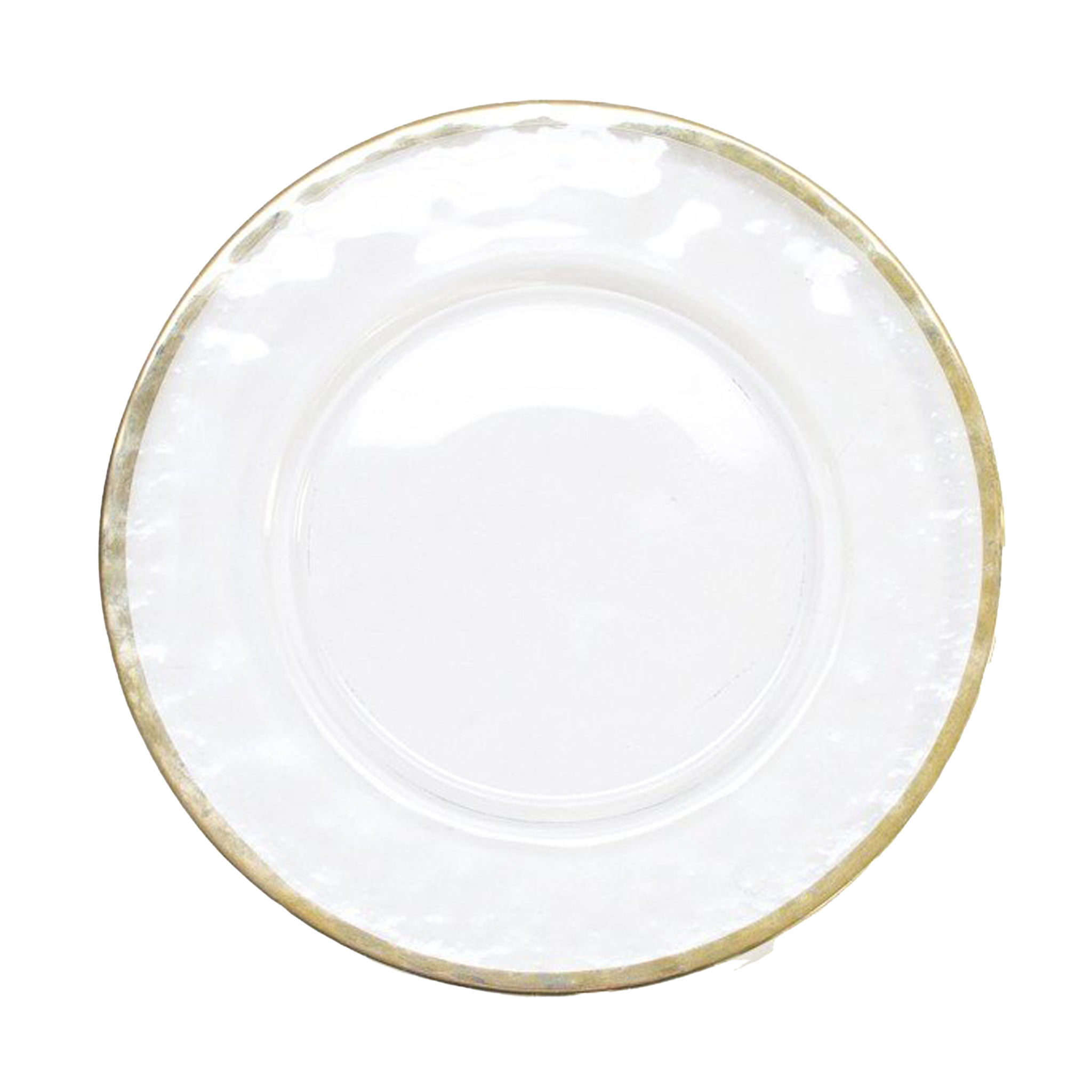Hammered Gold Rim Glass Charger