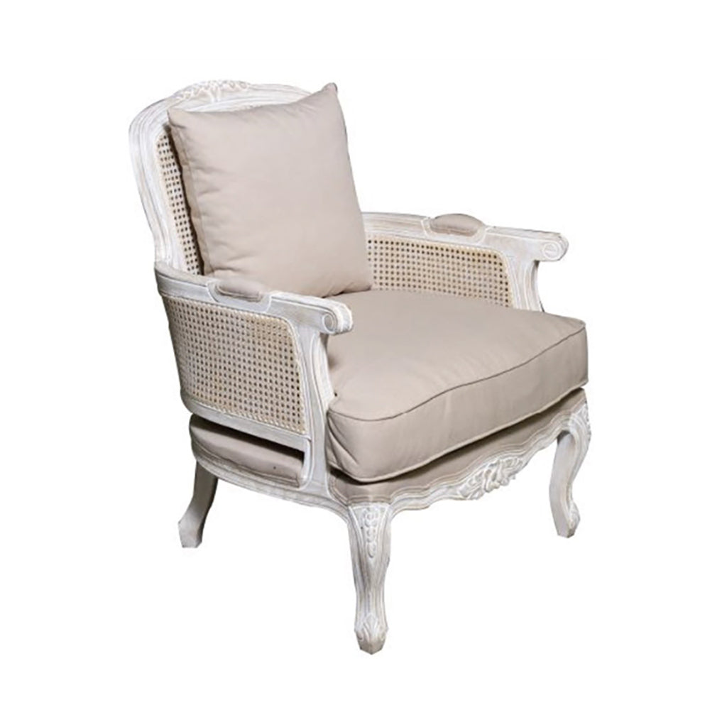 Hemingway Curved Cane Back Taupe Chair