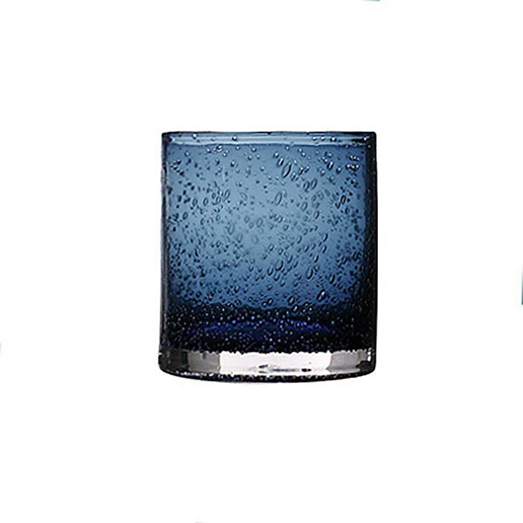 Iris Bubble Slate Blue Double Old Fashioned Glass - 14 oz