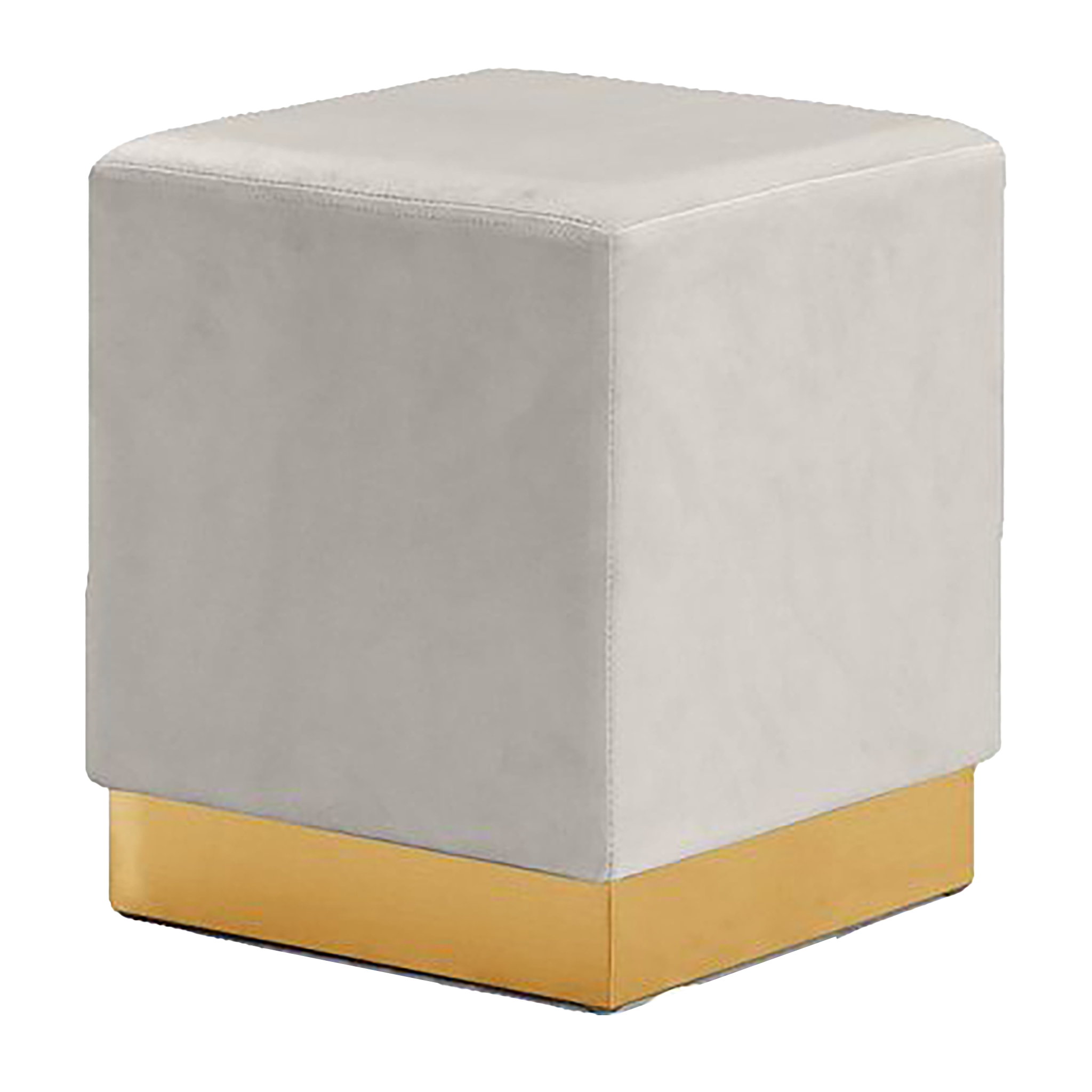 Ivory Velvet Stool
