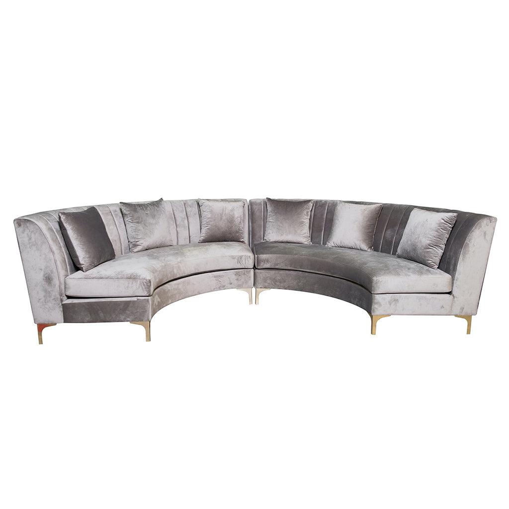 Juliet Truffled Velvet Curved Sofa