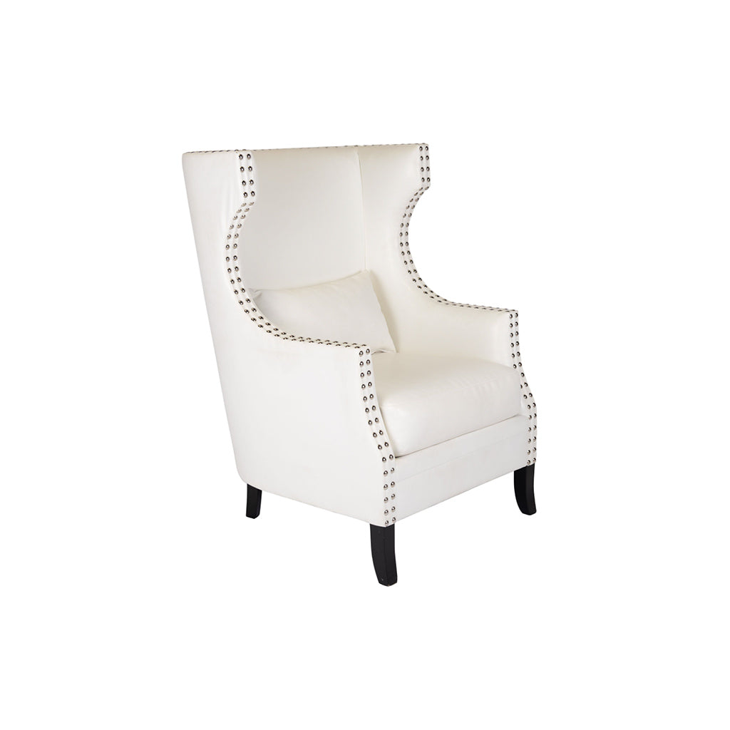 Kubric White Leather Club Chair