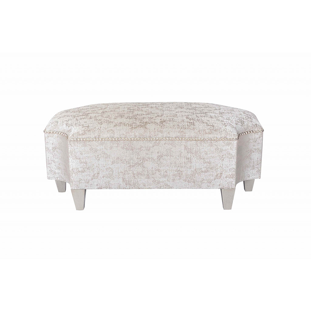 Layla Silver Nailhead Ottoman