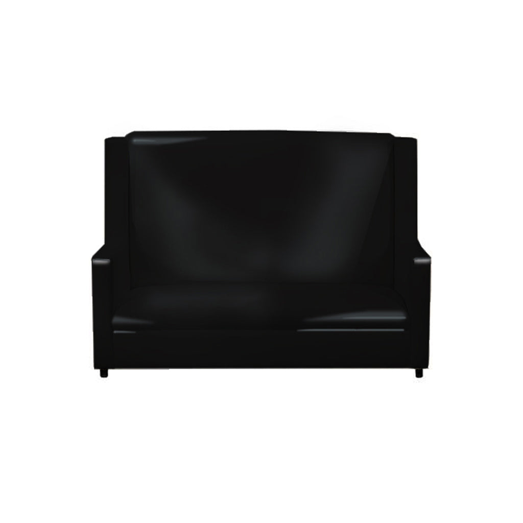 Leather Black High Back Sofa