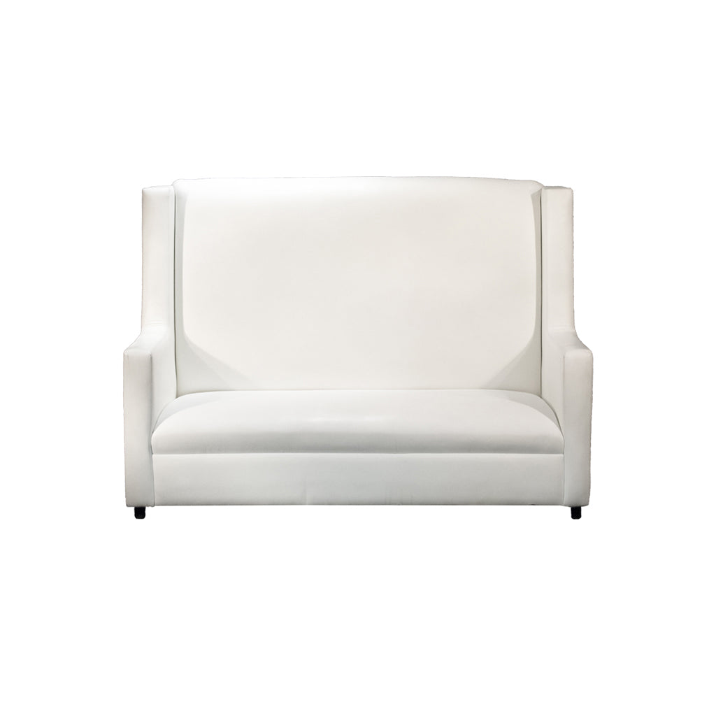 Leather White High Back Sofa