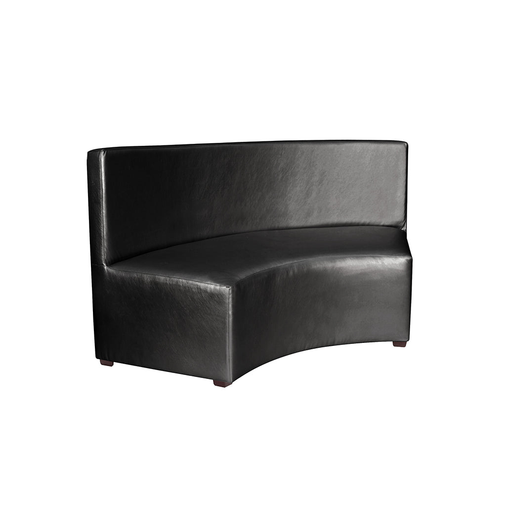 Leather Black In-Curve Half Back Bench