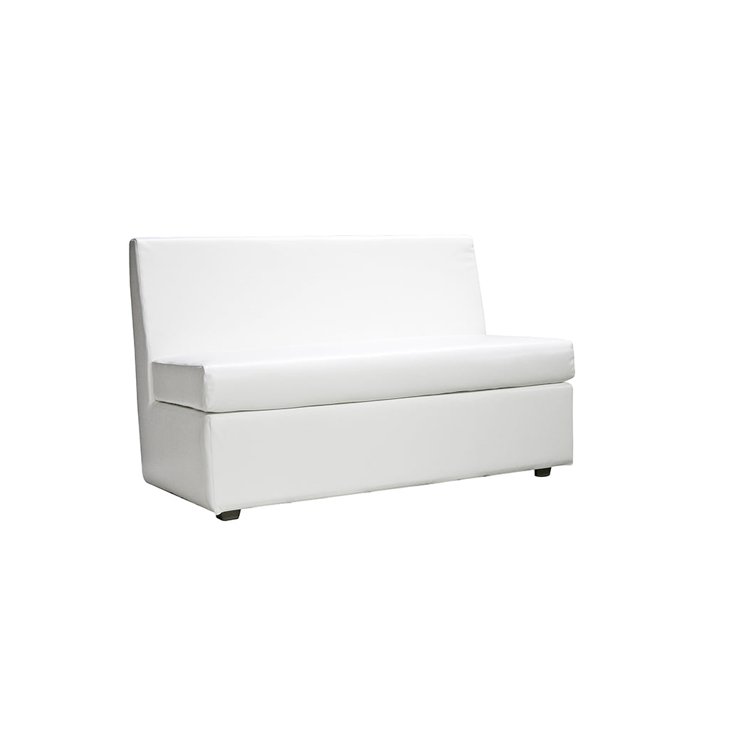 Leather White Block Loveseat