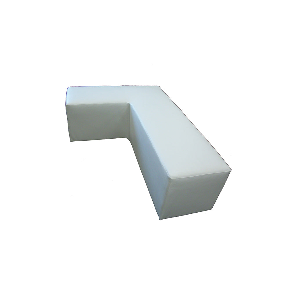 Leather White L Shape Bench