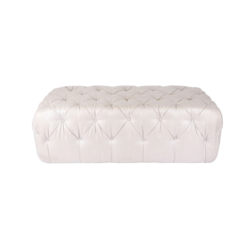 Lexie Champagne Velvet Tufted Ottoman