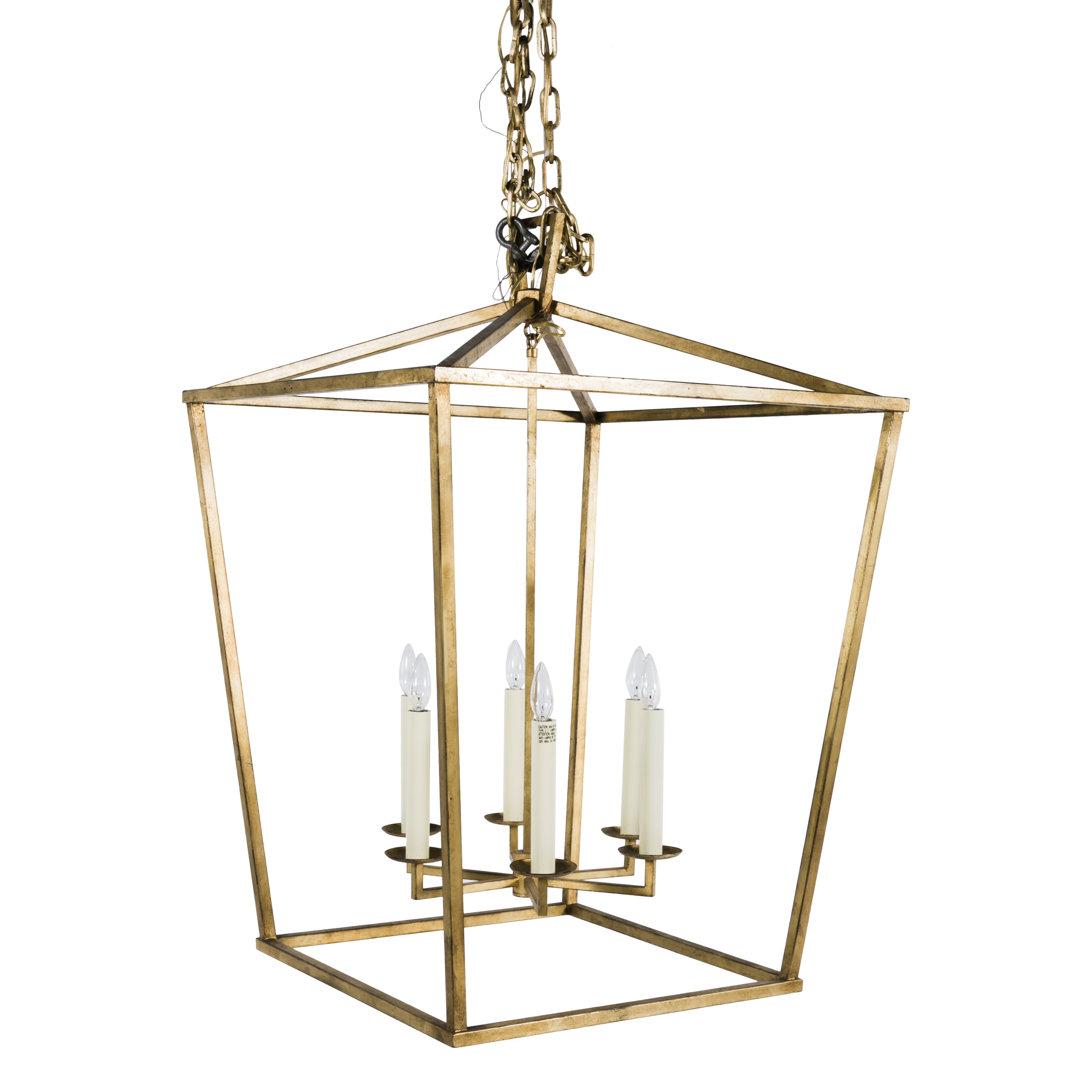 Gilded Iron Lantern Chandelier