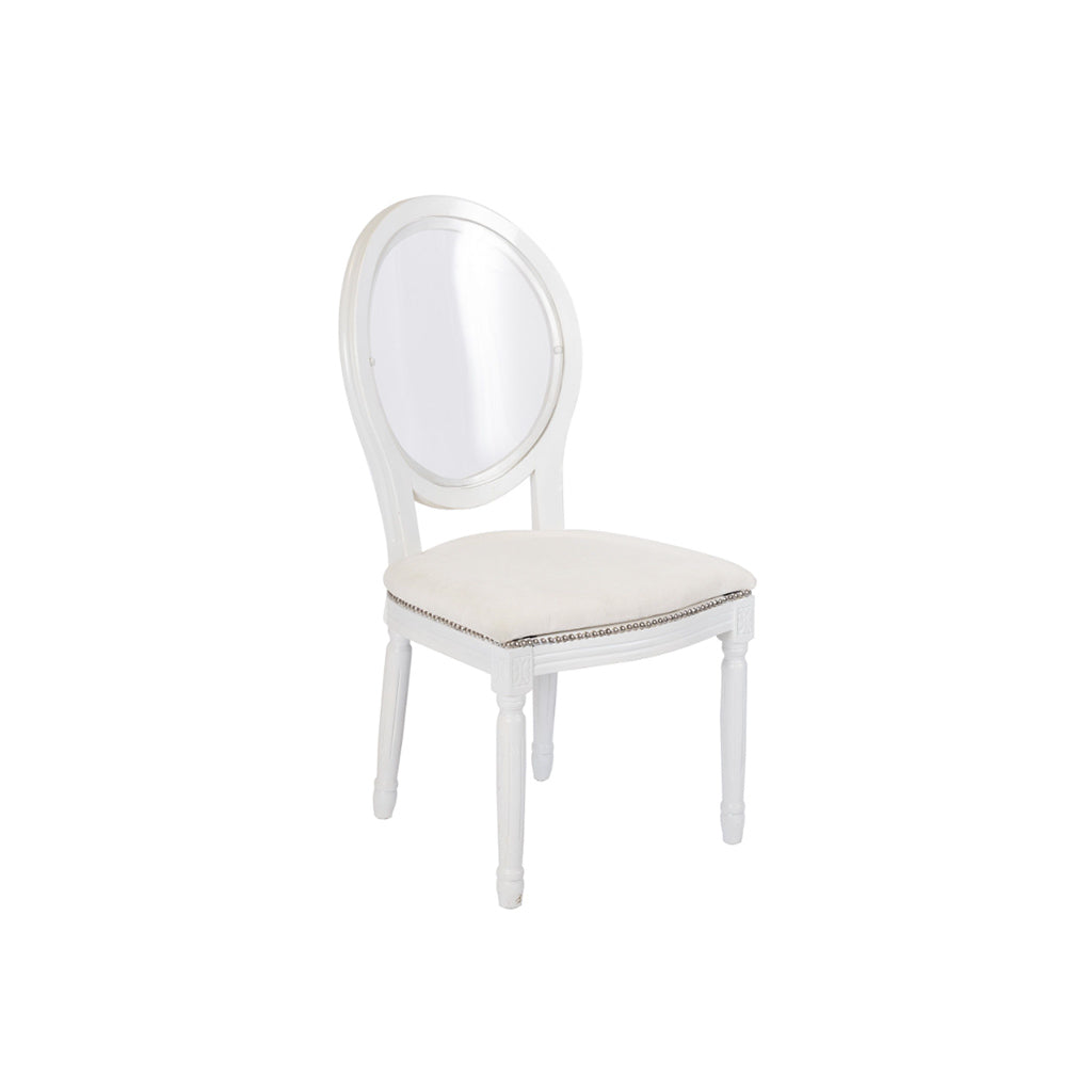 Louis White Pop with Acrylic Back Dining Chair