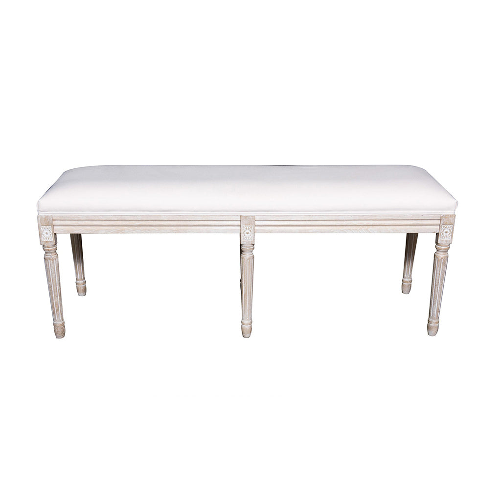 Lydia Cream Linen Bench