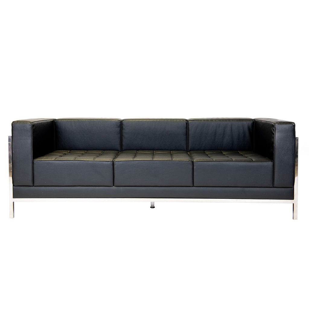 Maddox Black Leather Sofa