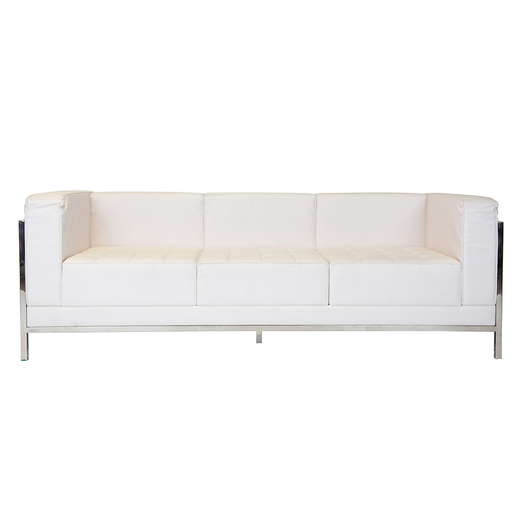 Margo White Leather Sofa