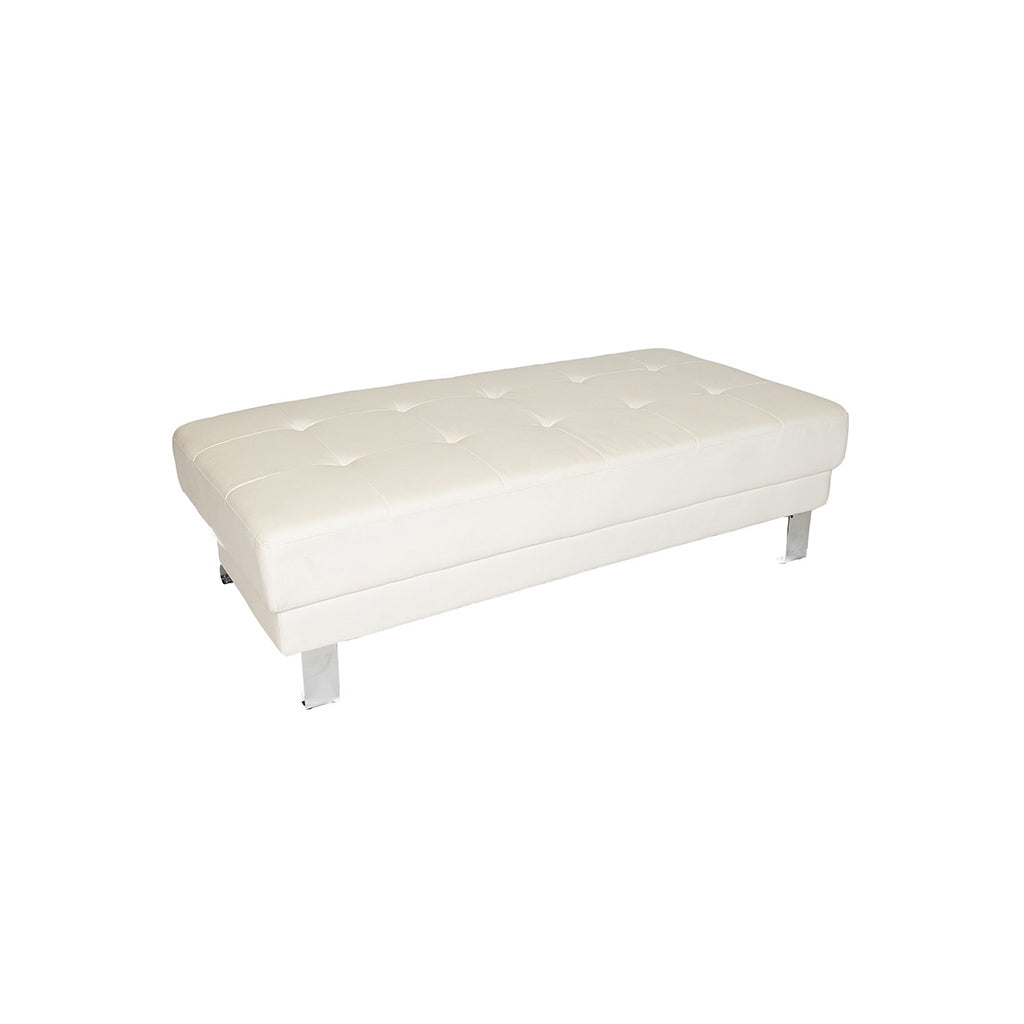 Metropolitan Ivory Leather Bench