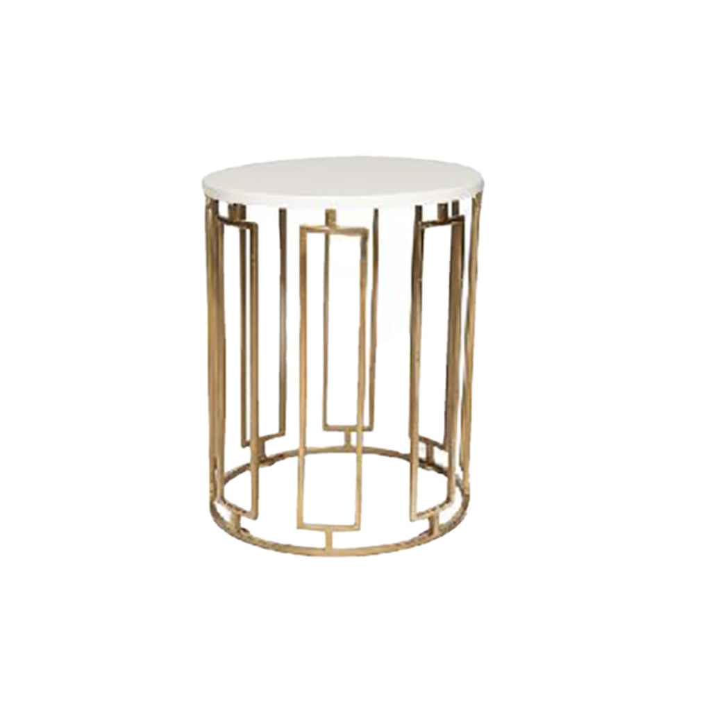 Ming White and Gold Side Table
