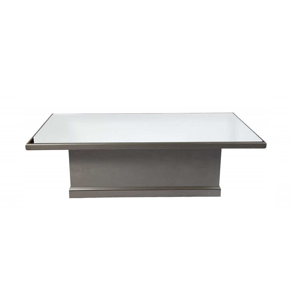 Mirror Top with Pewter Base Dining Table