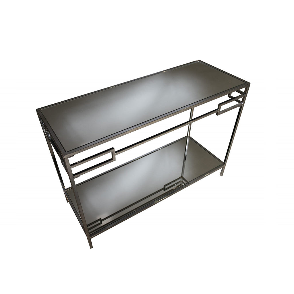Mirror and Silver Console Sofa Table