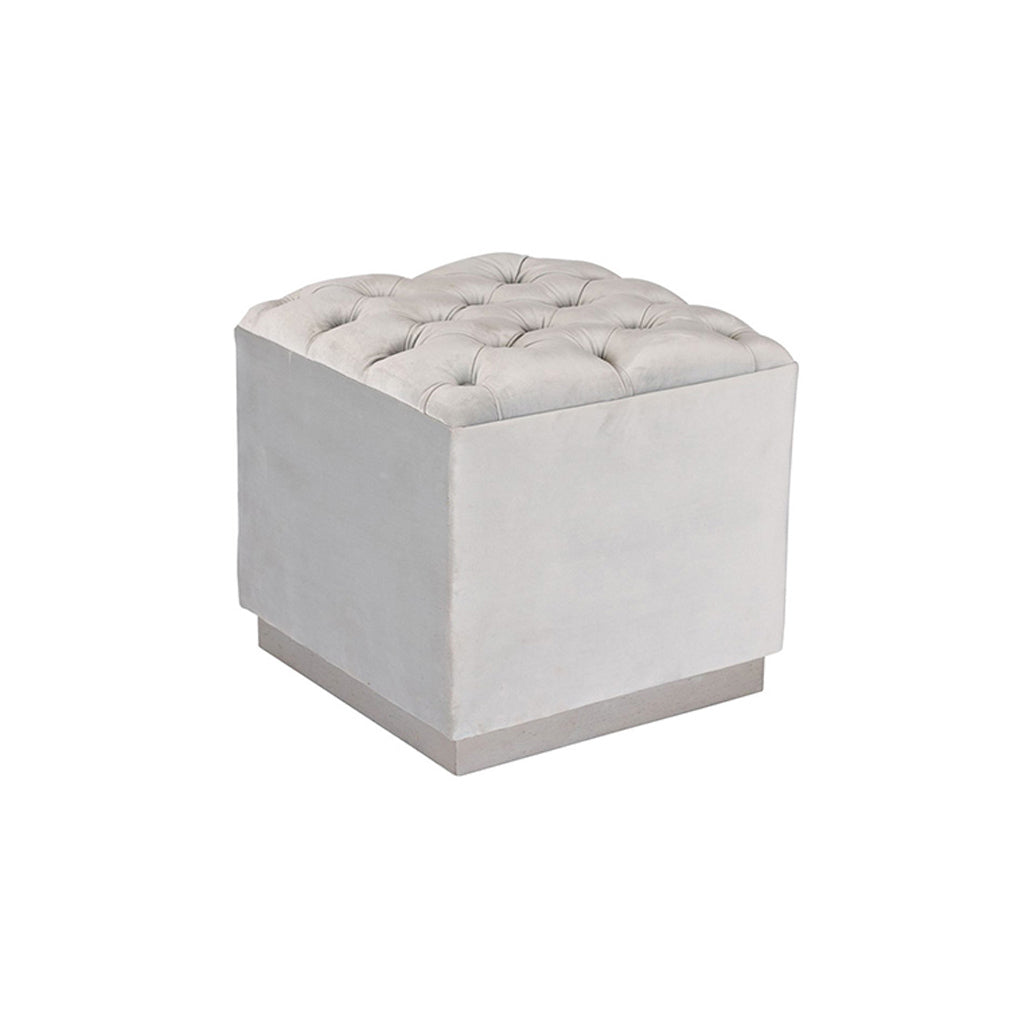 Nicolette Grey Velvet Ottoman