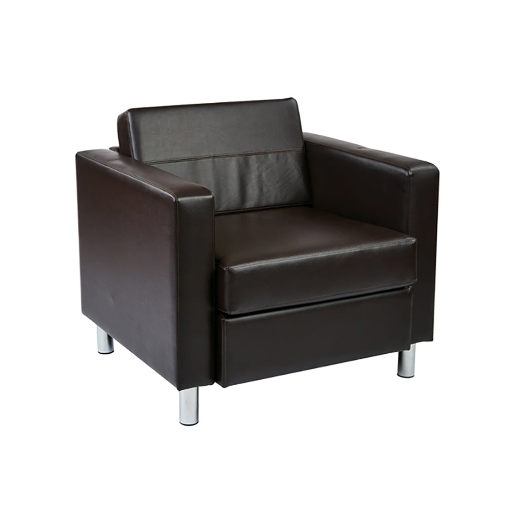 Onyx Black Faux Leather Club Chair