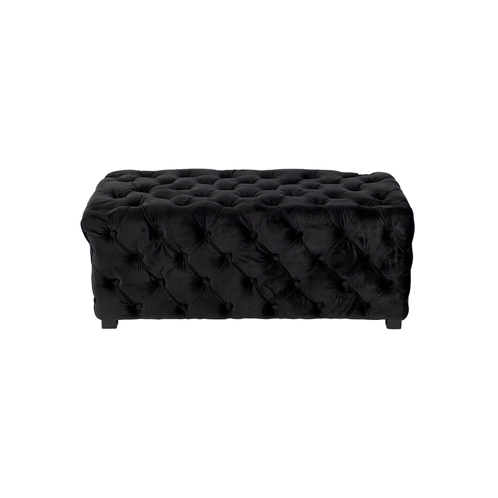 Onyx Velvet Tufted Ottoman