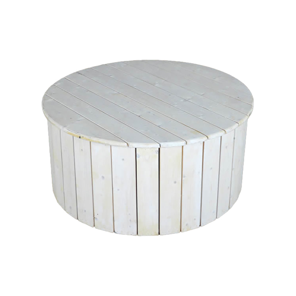 Pallet White Round Ottoman - 39"